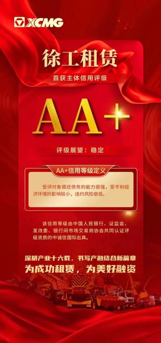 苏北首家！凯发k8国际首页登录租赁获AA+主体信用评级